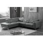 -Canapé d'angle avec un relax électrique en cuir de buffle italien de luxe 6 places REVOLAX noir, angle gauche, POUF OFFERT - -Canapé d'angle avec un relax électrique en cuir de buffle italien de luxe 6 places REVOLAX noir, angle gauche, POUF OFFERT -