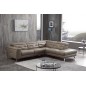 Canapé d'angle avec un relax électrique en cuir de buffle italien de luxe 6 places REVOLAX moka, angle droit, POUF OFFERT Canapé d'angle avec un relax électrique en cuir de buffle italien de luxe 6 places REVOLAX moka, angle droit, POUF OFFERT