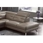 Canapé d'angle avec un relax électrique en cuir de buffle italien de luxe 6 places REVOLAX moka, angle droit, POUF OFFERT Canapé d'angle avec un relax électrique en cuir de buffle italien de luxe 6 places REVOLAX moka, angle droit, POUF OFFERT
