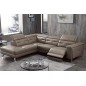 Canapé d'angle avec un relax électrique en cuir de buffle italien de luxe 6 places REVOLAX moka, angle gauche, POUF OFFERT Canapé d'angle avec un relax électrique en cuir de buffle italien de luxe 6 places REVOLAX moka, angle gauche, POUF OFFERT