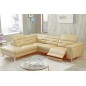 Canapé d'angle avec un relax électrique en cuir de buffle italien de luxe 6 places REVOLAX beige, angle gauche, POUF OFFERT Canapé d'angle avec un relax électrique en cuir de buffle italien de luxe 6 places REVOLAX beige, angle gauche, POUF OFFERT