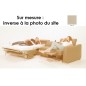 Canapé relax et convertible en cuir de buffle italien de luxe 5/6 places YUCA, beige, sur mesure inversé par rapport à la photo