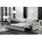 Canapé d'angle convertible en cuir buffle italien 5 places, ALLURE, blanc, angle gauche Canapé d'angle convertible en cuir buffle italien 5 places, ALLURE, blanc, angle gauche