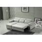 Canapé d'angle convertible en cuir buffle italien 5 places, ALLURE, blanc, angle gauche Canapé d'angle convertible en cuir buffle italien 5 places, ALLURE, blanc, angle gauche