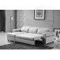 Canapé d'angle convertible en cuir buffle italien 5 places, ALLURE, blanc, angle gauche Canapé d'angle convertible en cuir buffle italien 5 places, ALLURE, blanc, angle gauche