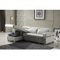 Canapé d'angle convertible en cuir buffle italien 5 places, ALLURE, blanc, angle gauche Canapé d'angle convertible en cuir buffle italien 5 places, ALLURE, blanc, angle gauche