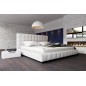Lit design en cuir italien de luxe SILVER, blanc, 160x200 Lit design en cuir italien de luxe SILVER, blanc, 160x200