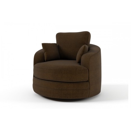 Fauteuil 1 place PIVOTANT en tissu de qualité SWITY, chocolat