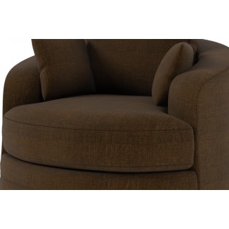 Fauteuil 1 place PIVOTANT en tissu de qualité SWITY, chocolat, Marron