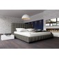 Lit design en cuir italien de luxe SILVER, gris foncé, 140x190 Lit design en cuir italien de luxe SILVER, gris foncé, 140x190