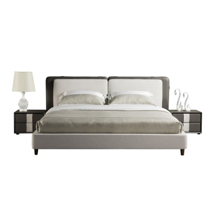 Lit design en cuir et tissu de luxe ASTRA, choisissez la couleur et le tissu, 140x200