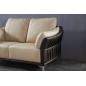 Ensemble Ensemble canapé 3 places et 2 places et fauteuil en cuir italien buffle DUBLIN, couleur beige et liseret chocolat Ensemble Ensemble canapé 3 places et 2 places et fauteuil en cuir italien buffle DUBLIN, couleur beige et liseret chocolat