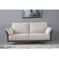 Ensemble Ensemble canapé 3 places et 2 places et fauteuil en cuir italien buffle DUBLIN, couleur blanc cassé et liseret noir Ensemble Ensemble canapé 3 places et 2 places et fauteuil en cuir italien buffle DUBLIN, couleur blanc cassé et liseret noir