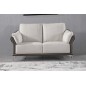 Ensemble Ensemble canapé 3 places et 2 places et fauteuil en cuir italien buffle DUBLIN, couleur blanc cassé et liseret noir Ensemble Ensemble canapé 3 places et 2 places et fauteuil en cuir italien buffle DUBLIN, couleur blanc cassé et liseret noir