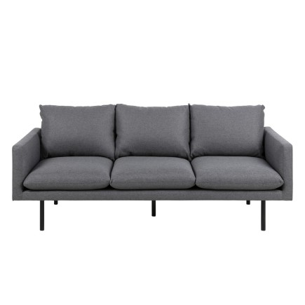 Canapé 3 places en tissu de qualité CAROLE, gris foncé, Gris anthracite