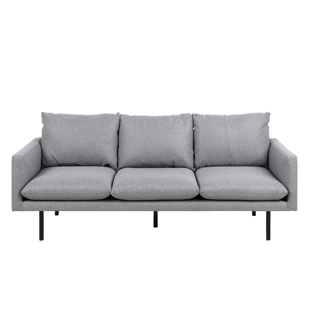 Canapé 3 places en tissu de qualité ELINA, gris clair Canapé 3 places en tissu de qualité ELINA, gris clair