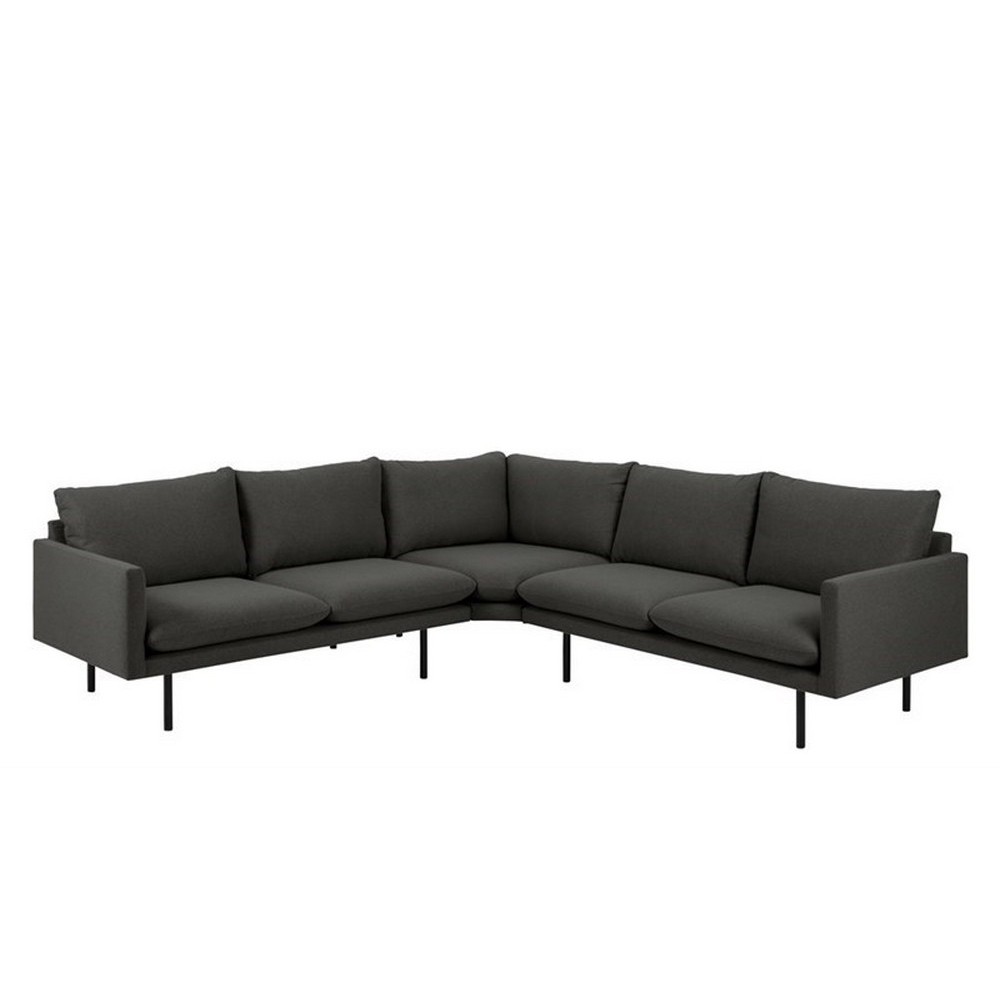Canapé d'angle en tissu de qualité FELINO, gris foncé
