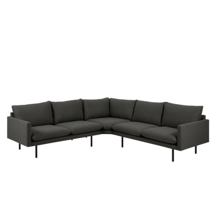 Canapé d'angle en tissu de qualité FELINO, gris foncé