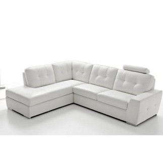 Canapé d'angle TOSCA en simili cuir de qualité supérieure Vénésetti, blanc