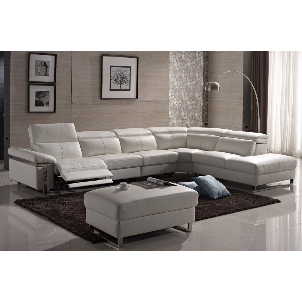 Solde de paiement de la commande: Canapé d'angle relax en cuir buffle italien, de luxe relaxino, blanc, angle droit. Reste 1000