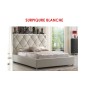 Lit en cuir italien de luxe ENJOY, blanc, SURPIQURE BLANCHE, 160x200