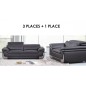 Solde de paiement de la commande : Ensemble Canapé 3 places et fauteuil une place, en cuir italien buffle italina, noir avec sur