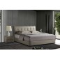 Lit design en cuir italien de luxe BERTA, avec sommier à lattes, gris clair, 160x200 Lit design en cuir italien de luxe BERTA, avec sommier à lattes, gris clair, 160x200