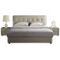 Lit design en cuir italien de luxe BERTA, avec sommier à lattes, gris clair, 180x200 Lit design en cuir italien de luxe BERTA, avec sommier à lattes, gris clair, 180x200