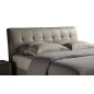 Lit design en cuir italien de luxe BERTA, avec sommier à lattes, gris clair, 180x200 Lit design en cuir italien de luxe BERTA, avec sommier à lattes, gris clair, 180x200