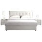 Lit design en cuir italien de luxe BERTA, avec sommier à lattes, blanc, 140x190 Lit design en cuir italien de luxe BERTA, avec sommier à lattes, blanc, 140x190