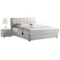 Lit design en cuir italien de luxe BERTA, avec sommier à lattes, blanc 140x200 Lit design en cuir italien de luxe BERTA, avec sommier à lattes, blanc 140x200