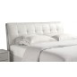 Lit design en cuir italien de luxe BERTA, avec sommier à lattes, blanc, 180x200 Lit design en cuir italien de luxe BERTA, avec sommier à lattes, blanc, 180x200