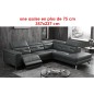 Canapé d'angle avec un relax électrique en cuir de buffle italien de luxe REVOLAX sur mesure avec une assise en plus de 75 cm su