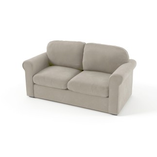 Canapé 2 places convertible en tissu de qualité NIKOS, beige.