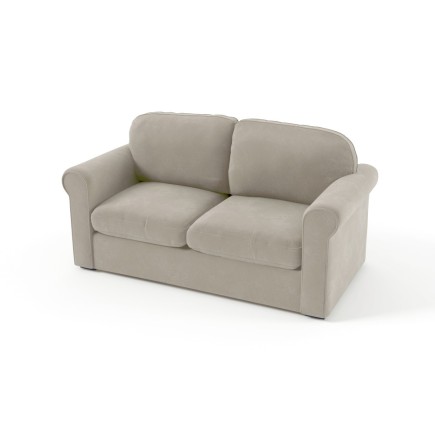 Canapé 2 places convertible en tissu de qualité NIKOS, beige.