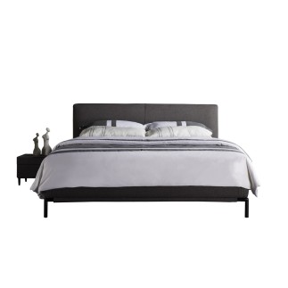 Lit design en tissu de luxe ALVESA, couleur chocolat n°06, 140x190