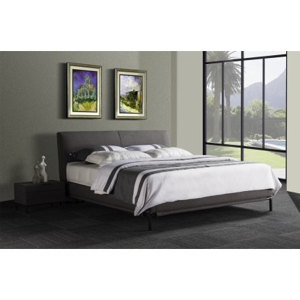 Lit design en tissu de luxe ALVESA, couleur chocolat n°06, 140x190
