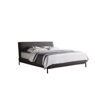 Lit design en tissu de luxe ALVESA, couleur chocolat n°06, 140x200