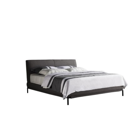 Lit design en tissu de luxe ALVESA, couleur chocolat n°06, 140x200