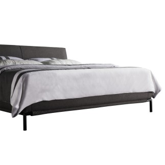 Lit design en tissu de luxe ALVESA, couleur chocolat n°06, 140x200