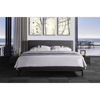 Lit design en tissu de luxe ALVESA, couleur chocolat n°06, 160x200