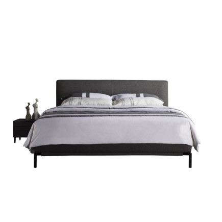 Lit design en tissu de luxe ALVESA, couleur chocolat n°06, 160x200