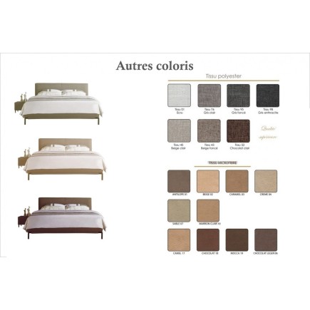 Lit design en tissu de luxe ALVESA, choix de la couleur du tissu, 180x200
