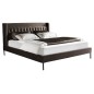 Lit design en tissu de luxe MARTA, couleur chocolat n°06, 180x200