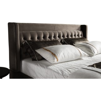 Lit design en tissu de luxe MARTA, couleur chocolat n°06, 180x200