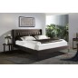 Lit design en tissu de luxe MARTA, couleur chocolat n°06, 140x190 Lit design en tissu de luxe MARTA, couleur chocolat n°06, 140x190
