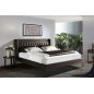 Lit design en tissu de luxe MARTA, couleur chocolat n°06, 140x190 Lit design en tissu de luxe MARTA, couleur chocolat n°06, 140x190