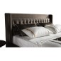 Lit design en tissu de luxe MARTA, couleur chocolat n°06, 140x200 Lit design en tissu de luxe MARTA, couleur chocolat n°06, 140x200