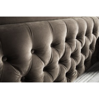Lit design en tissu de luxe MARTA, couleur chocolat n°06, 140x200
