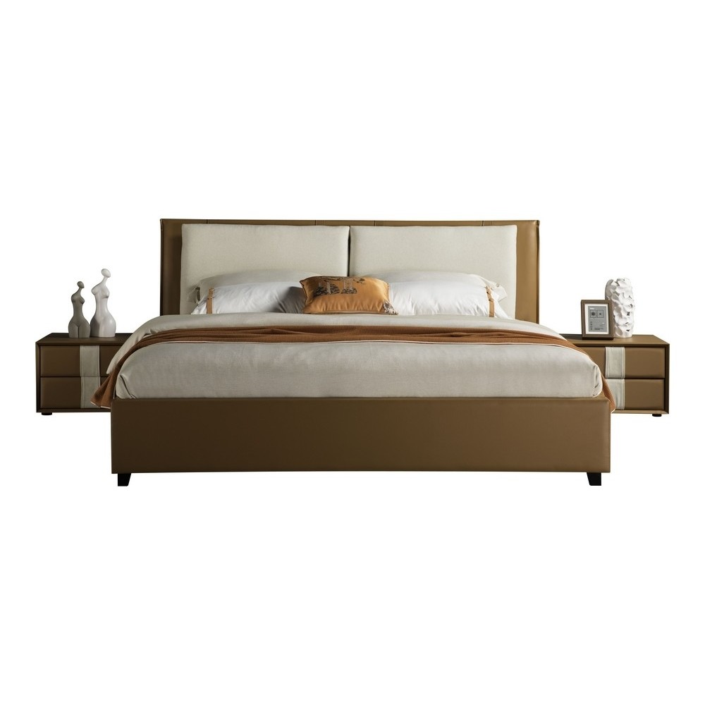 Lit design en cuir et tissu de luxe ELINE, choisissez la couleur du cuir et du tissu, 140x190, Choix de la couleur Lit design en cuir et tissu de luxe ELINE, choisissez la couleur du cuir et du tissu, 140x190, Choix de la couleur